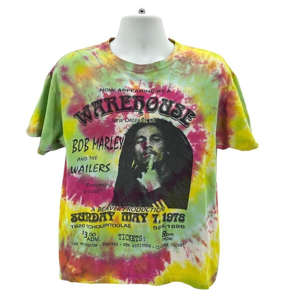 Jerzees Bob Marley Tie Dye Graphic T-Shirt Mens Large